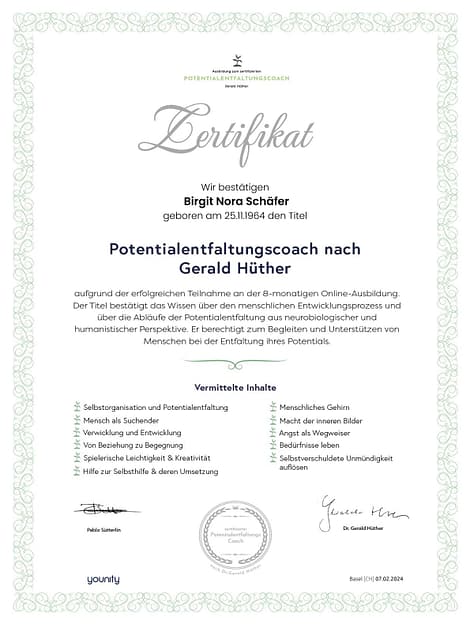 zertifikat potentialentfaltungscoach nach gerald huether birgit nora schaefer zertifikat potentialentfaltungscoach nach gerald huether birgit nora schaefer