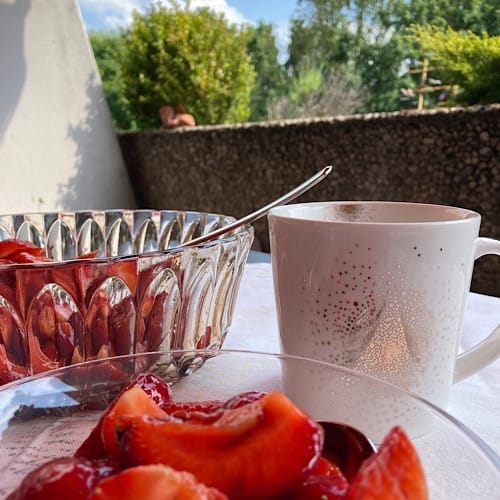 img 4771.jpg Frühstück im Freien mit Erdbeeren und Kaffee