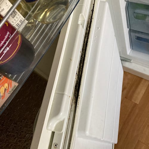 3F8BF1C9-8863-4F9B-96ED-1BBEA43B0174 Schmutzige Dichtung an Kühlschranktür