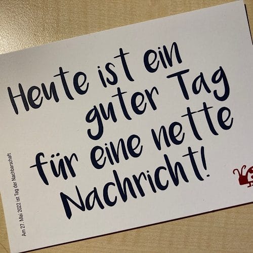 Spruchkarte zu "Heute ist ein guter Tag für eine nette Nachricht"